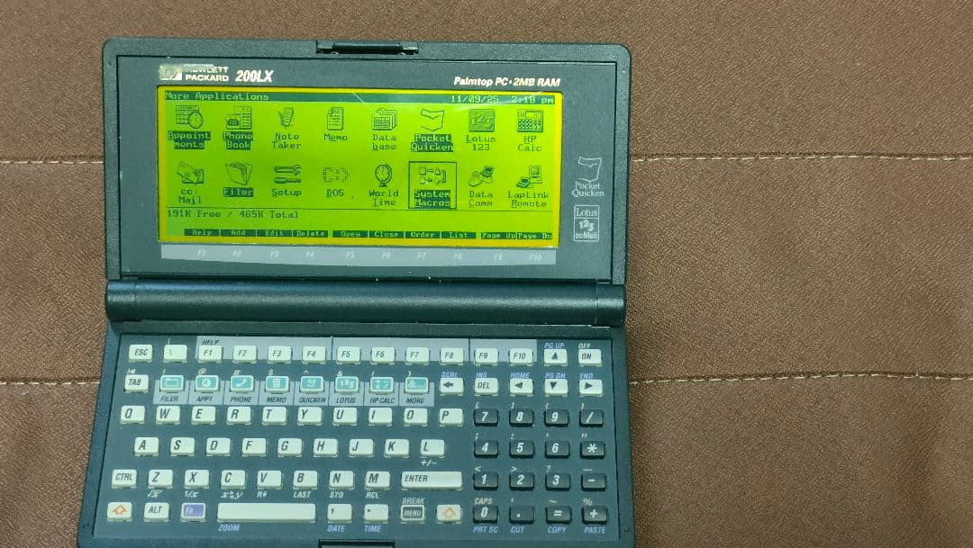 HP200LX hewlett packard 日本語表示