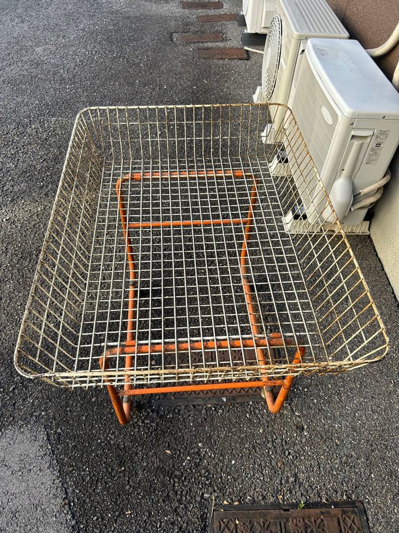 昭和レトロ　ワイヤーラック　キャスター付　ガーデニング　シャビーラック