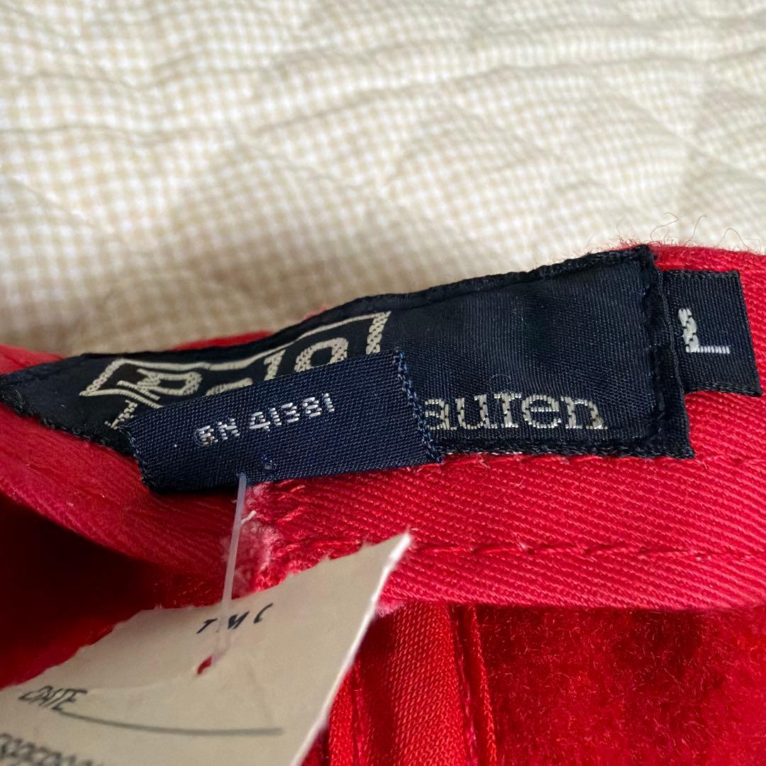 Polo byラルフローレン　赤色 ベースボールキャップ　LヴィンテージUSA製