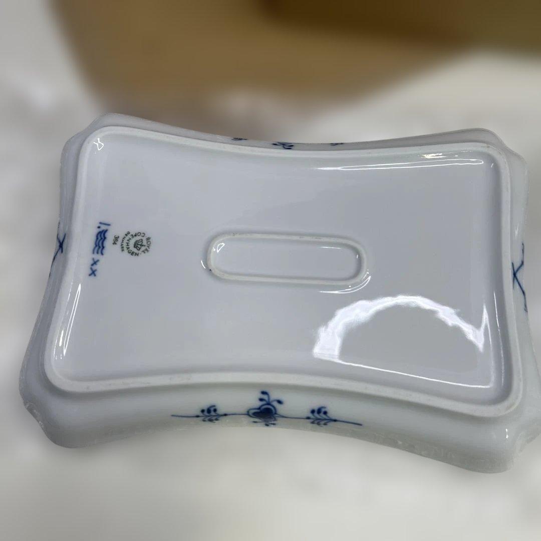 6259【希少美品】ロイヤルコペンハーゲン ブルーフルーテッド 角皿 2枚セット