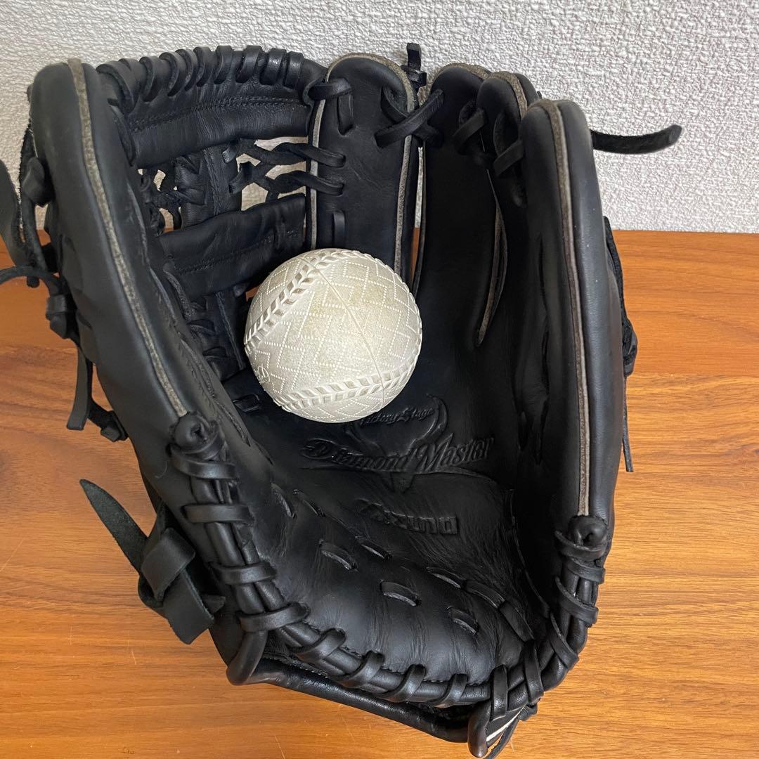 【MIZUNO】ミズノ　軟式グローブ　黒　美品　即戦力