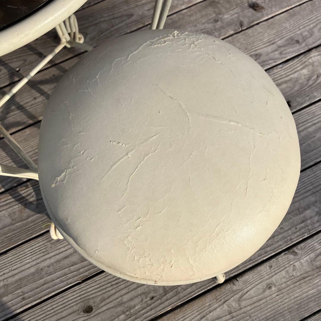 ロココ クラシカル アイアンフレーム 花装飾ドレッサー 化粧台 スツール付き