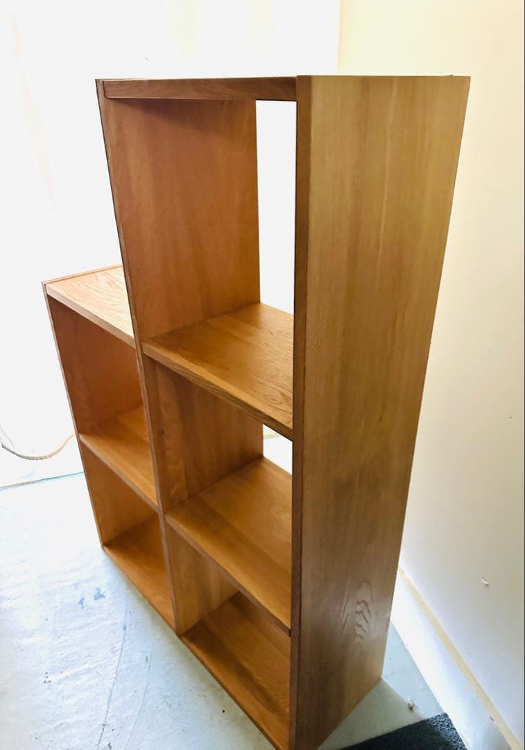 人気 無印良品 スタッキングシェルフセット 3段＋追加2段の2列 オーク材