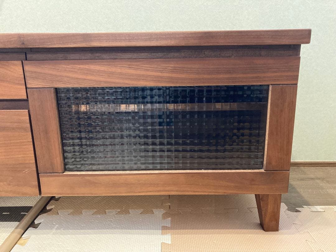 ブラウン 木製 テレビボード 引き出し付き