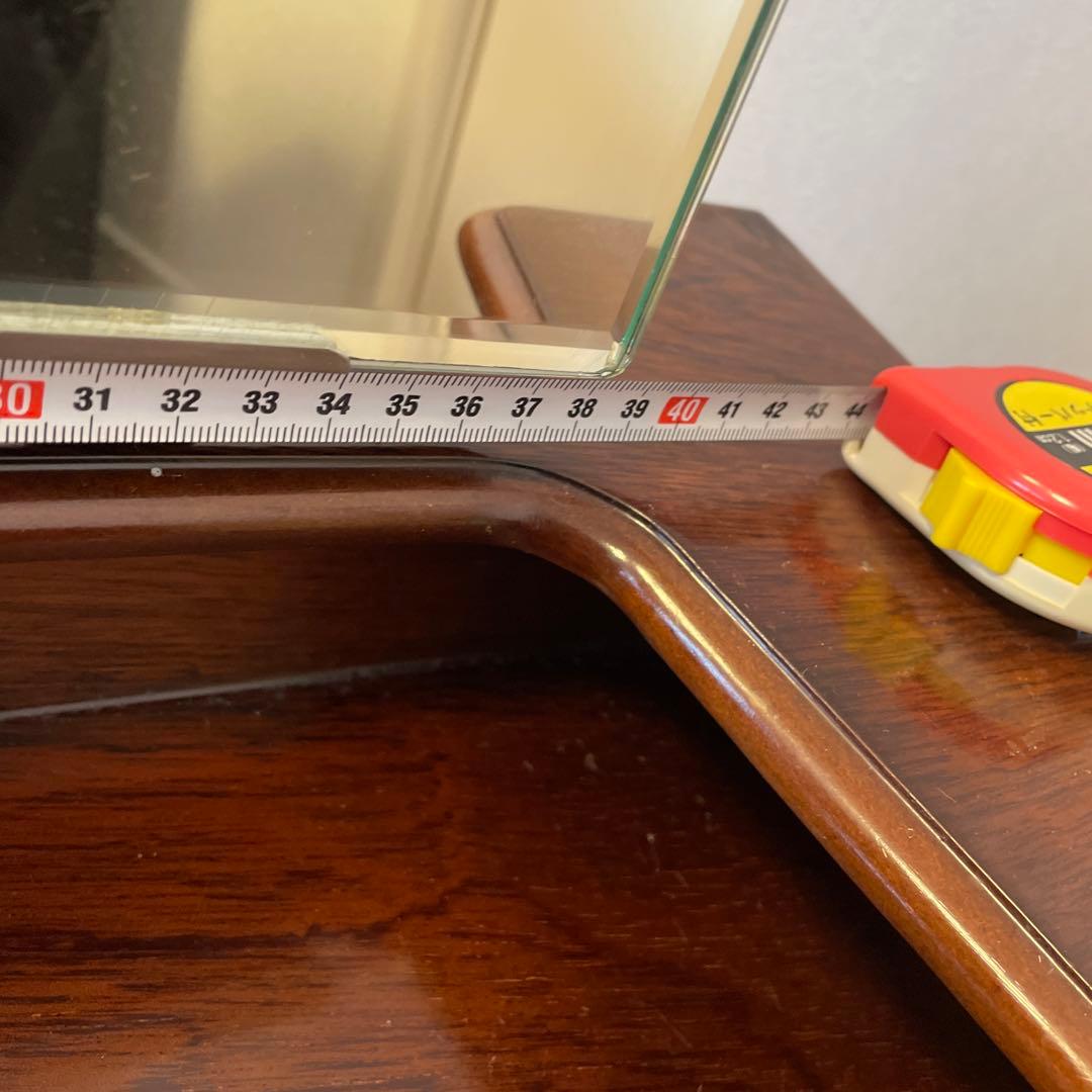 木製鏡台　 銅引鏡 エミミラー　昭和レトロ