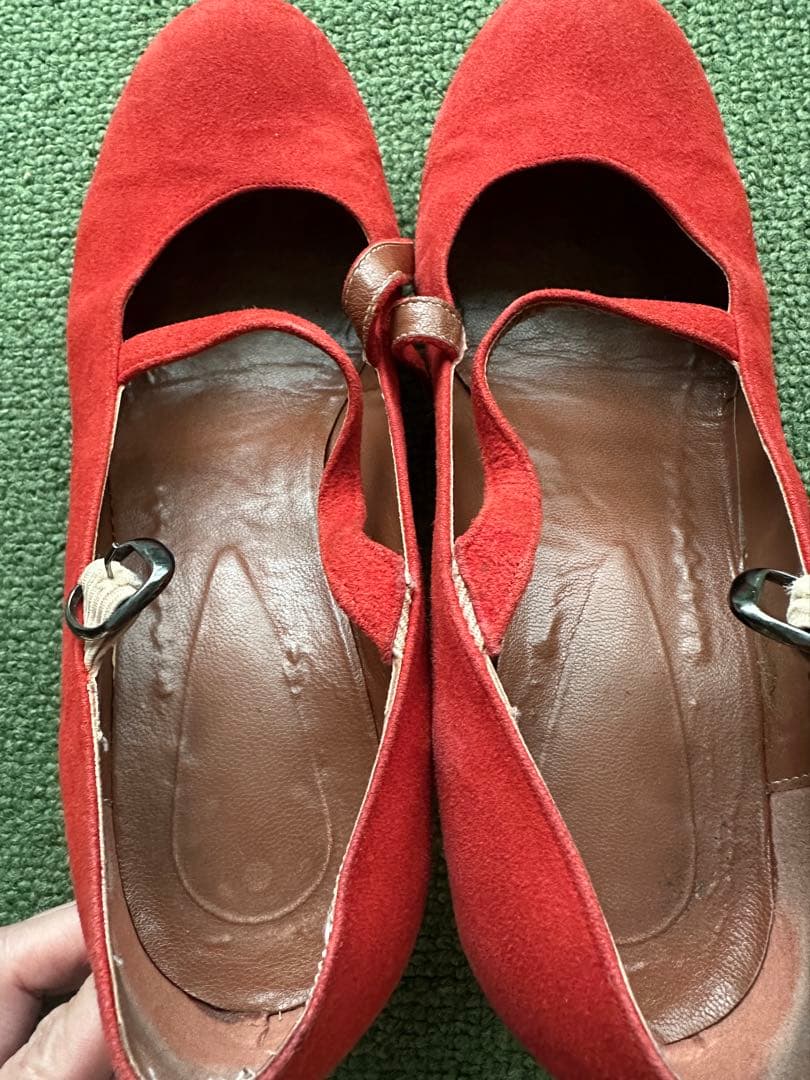 フラメンコシューズ スウェード赤　24cm