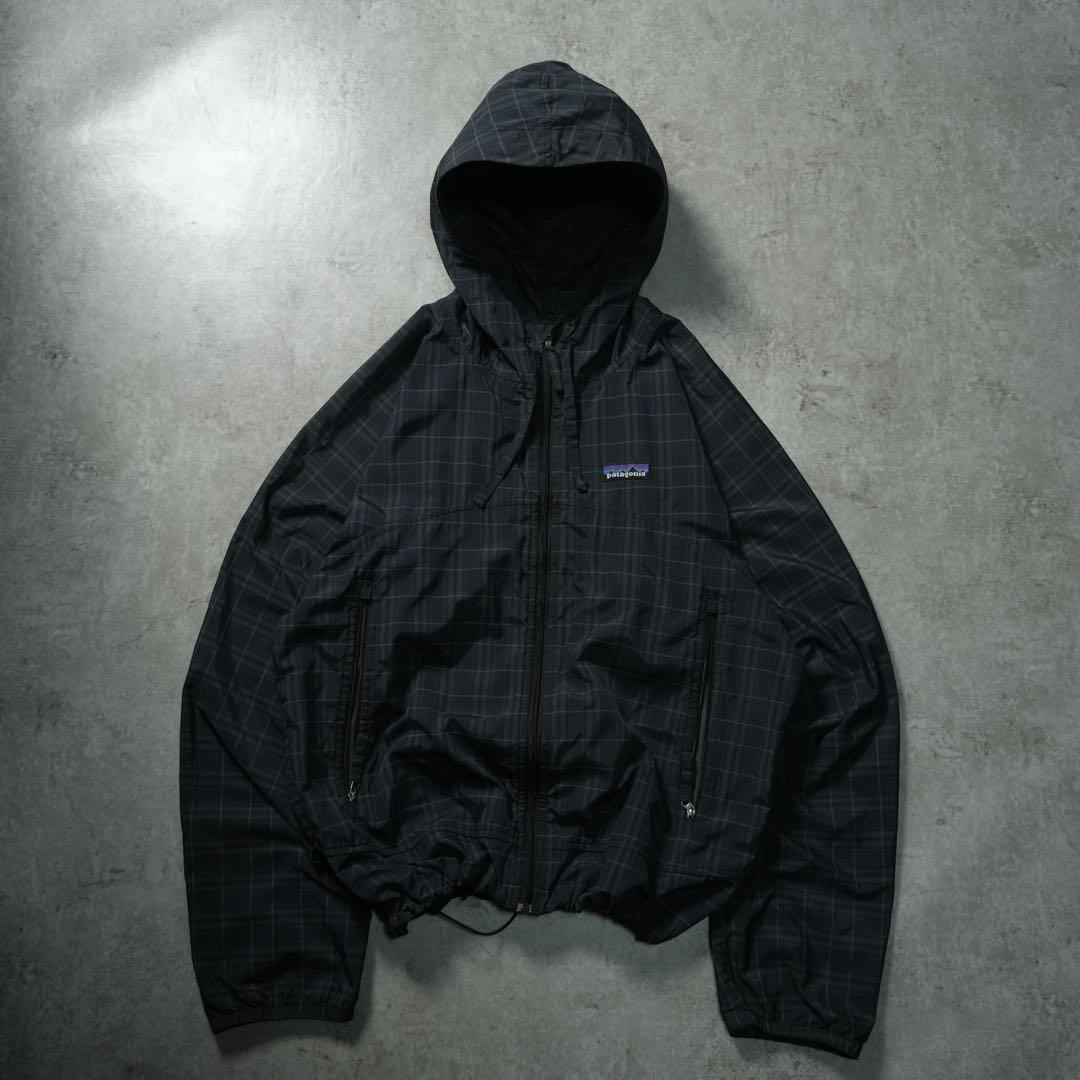 y2k Patagonia チェック柄 フードナイロンジャケット テック系