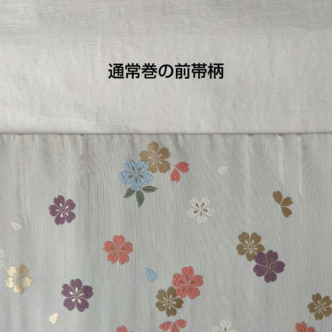 ◆未使用美品◆袋帯 桜ドロップ グレージュ 銀泊 正絹 訪問着 小紋 お花見