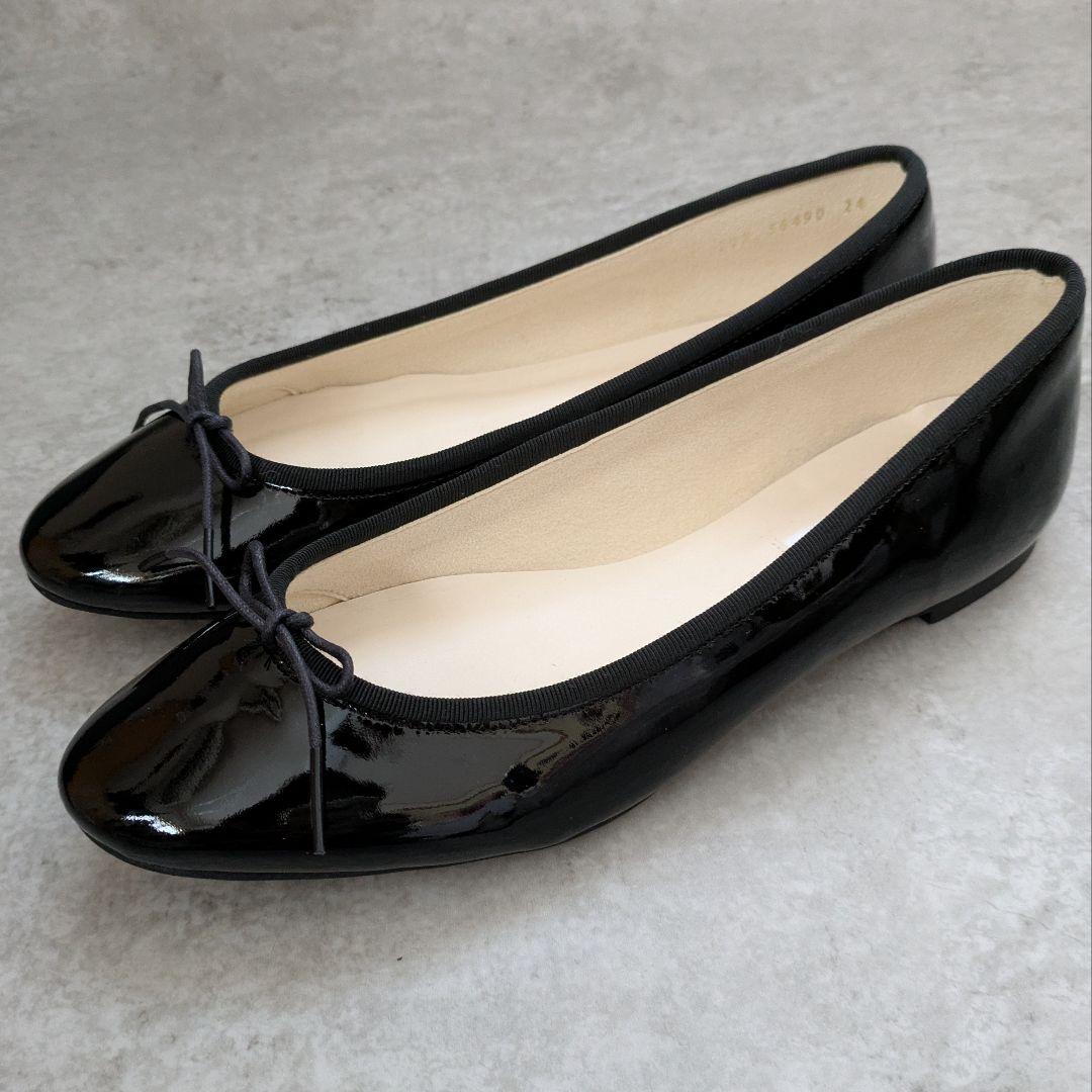 ユナイテッドアローズ　Odette e Odile ブラックバレーシューズ 24