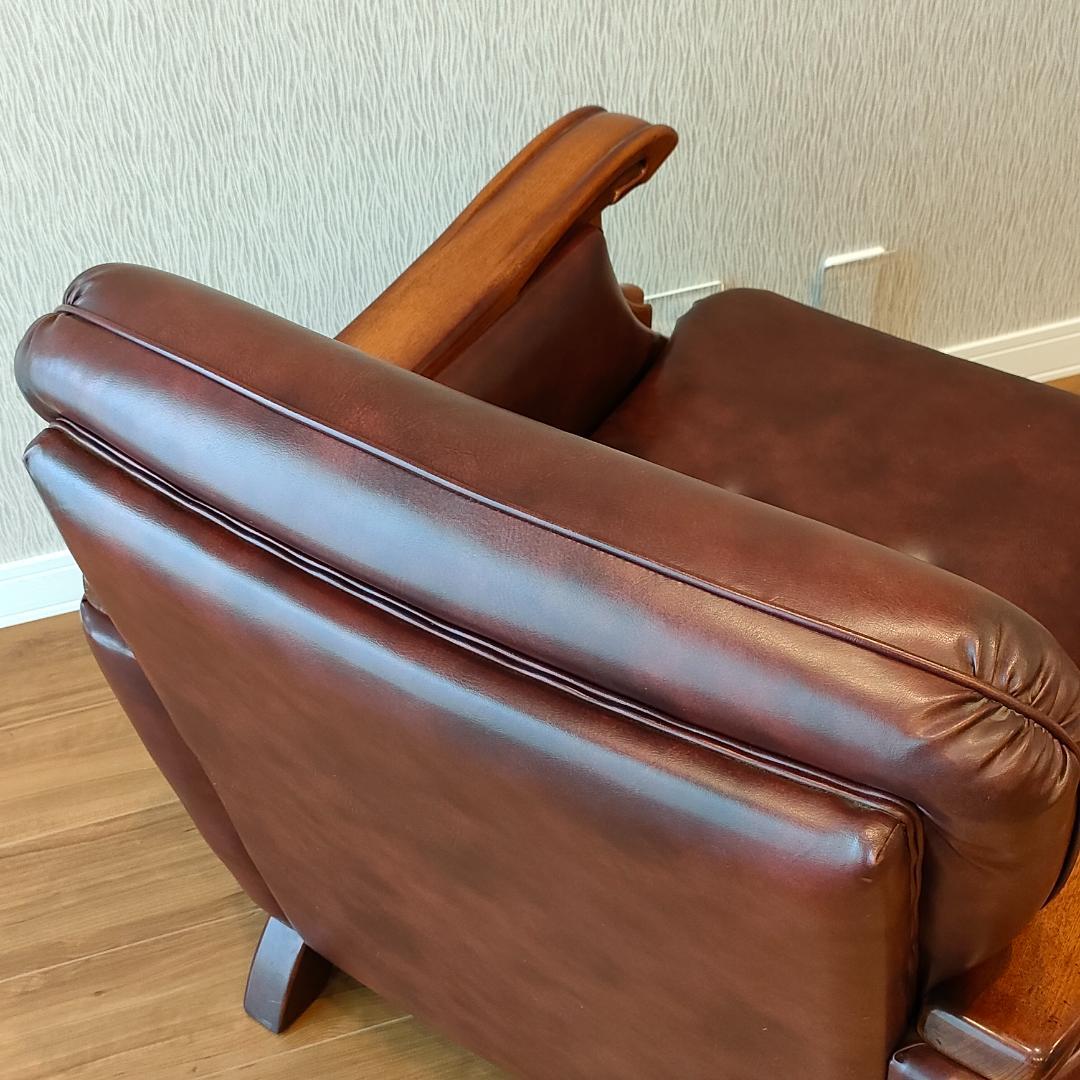 ヴィンテージソファ　1人掛け　ひじ掛け　レザー②