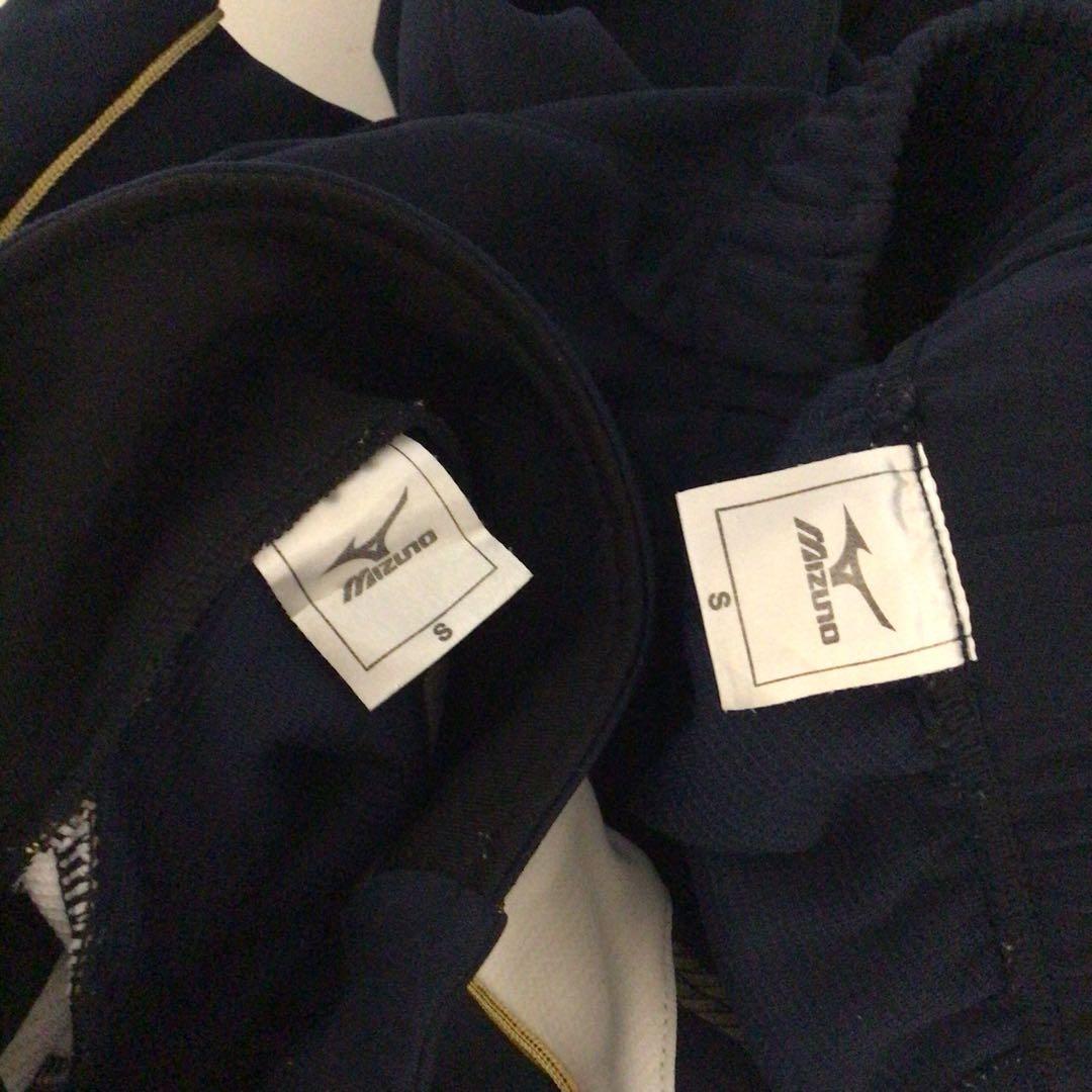 MIZUNO セットアップジャージ 上下セット 紺白金 S メンズ 美品