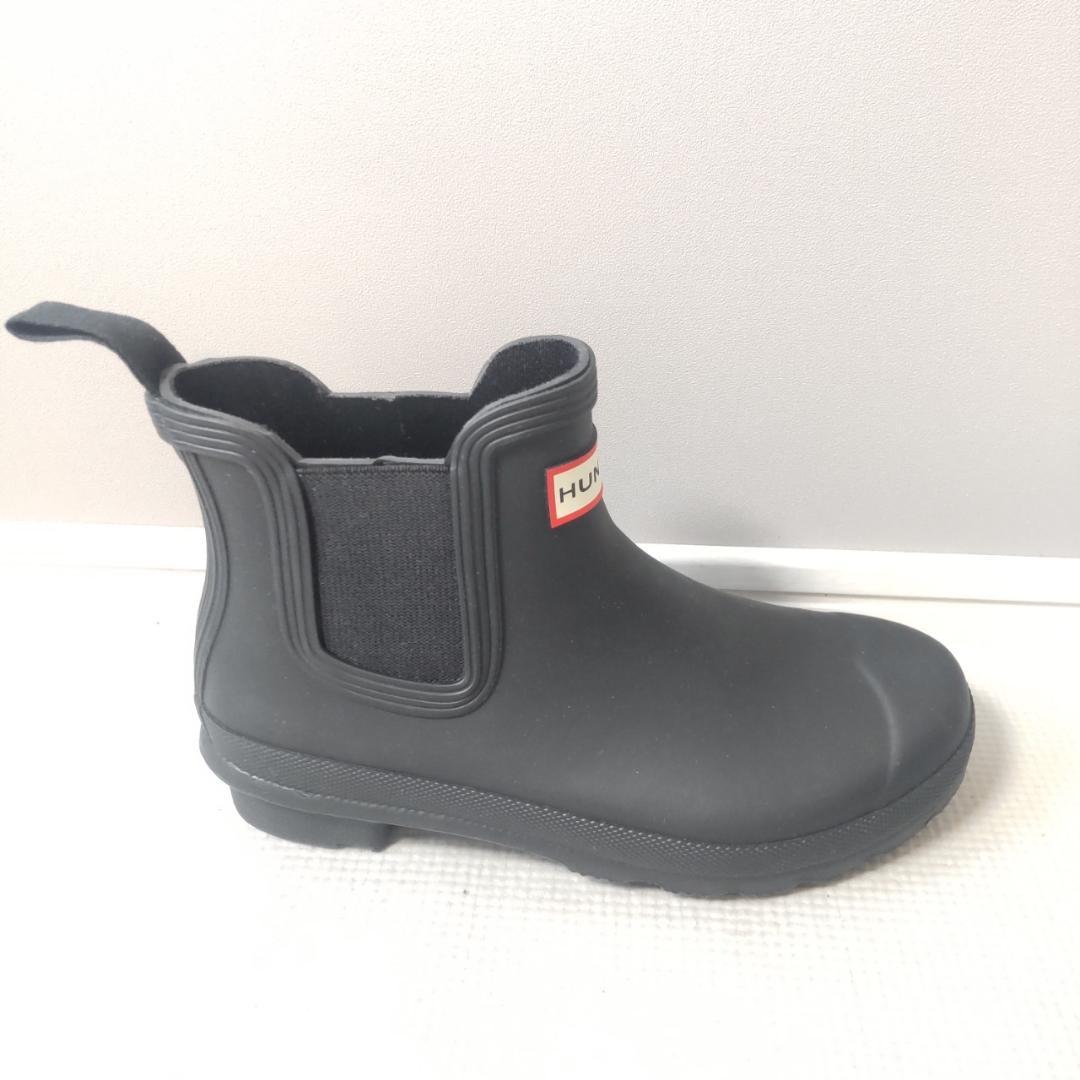HUNTER オリジナルチェルシー サイドゴアブーツ 防水 レインブーツ 黒