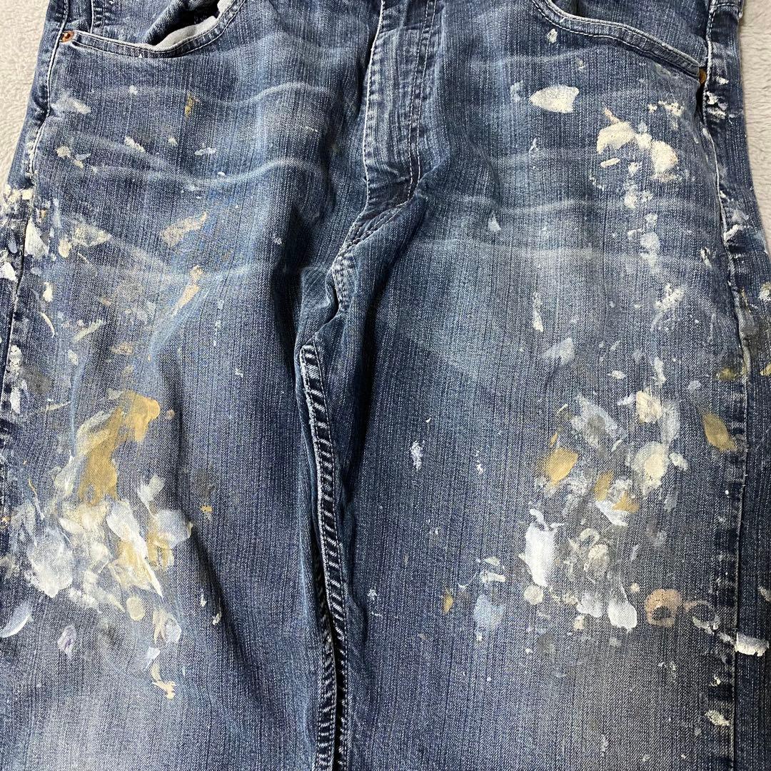t*m様 Levi'sリーバイス 505 ストレート ペイントデニム ジーンズW