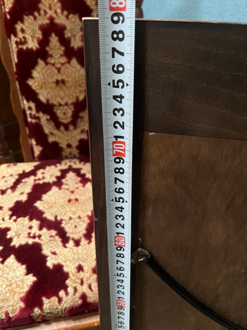 壁掛鏡 ウォールミラー インテリア アンティーク 昭和レトロ 木製 ビンテージ