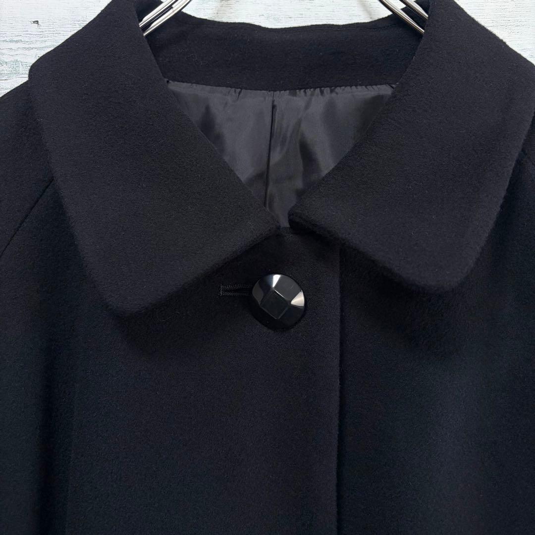 ☆大きいサイズ・3L☆カシミヤブレンドウールコート　未使用タグ付　15号　黒色