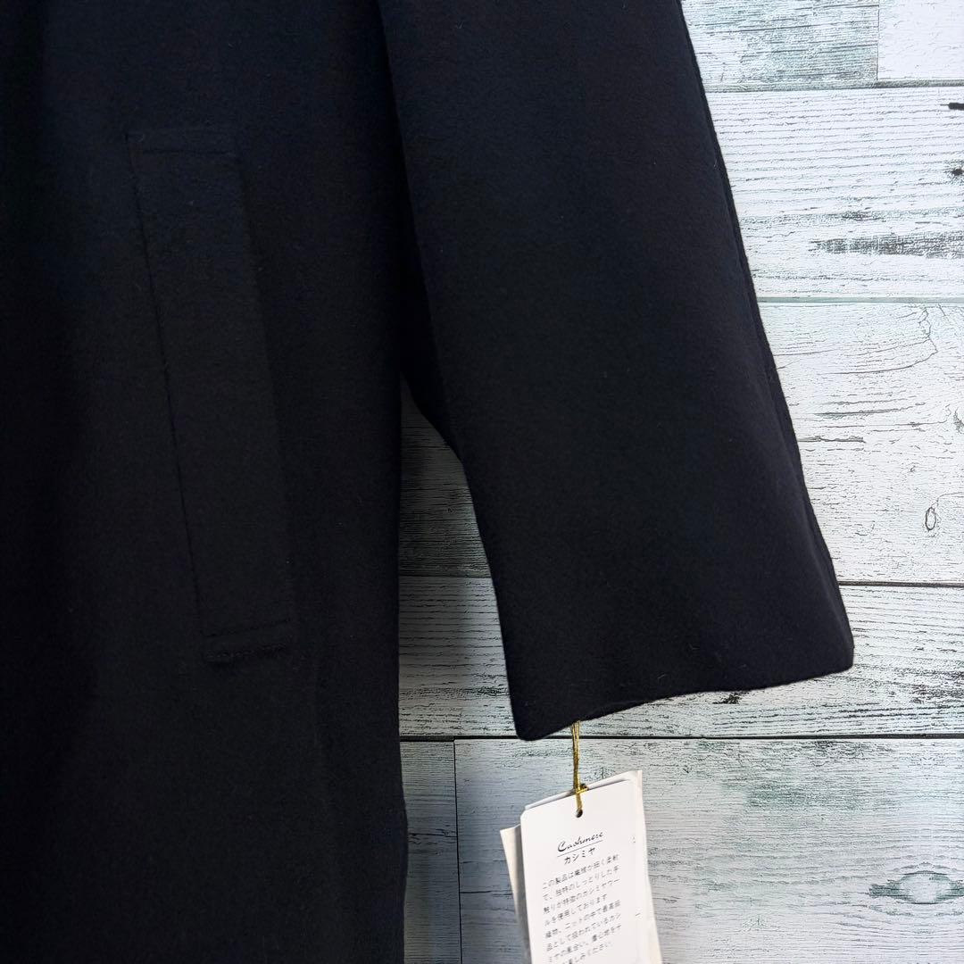 ☆大きいサイズ・3L☆カシミヤブレンドウールコート　未使用タグ付　15号　黒色