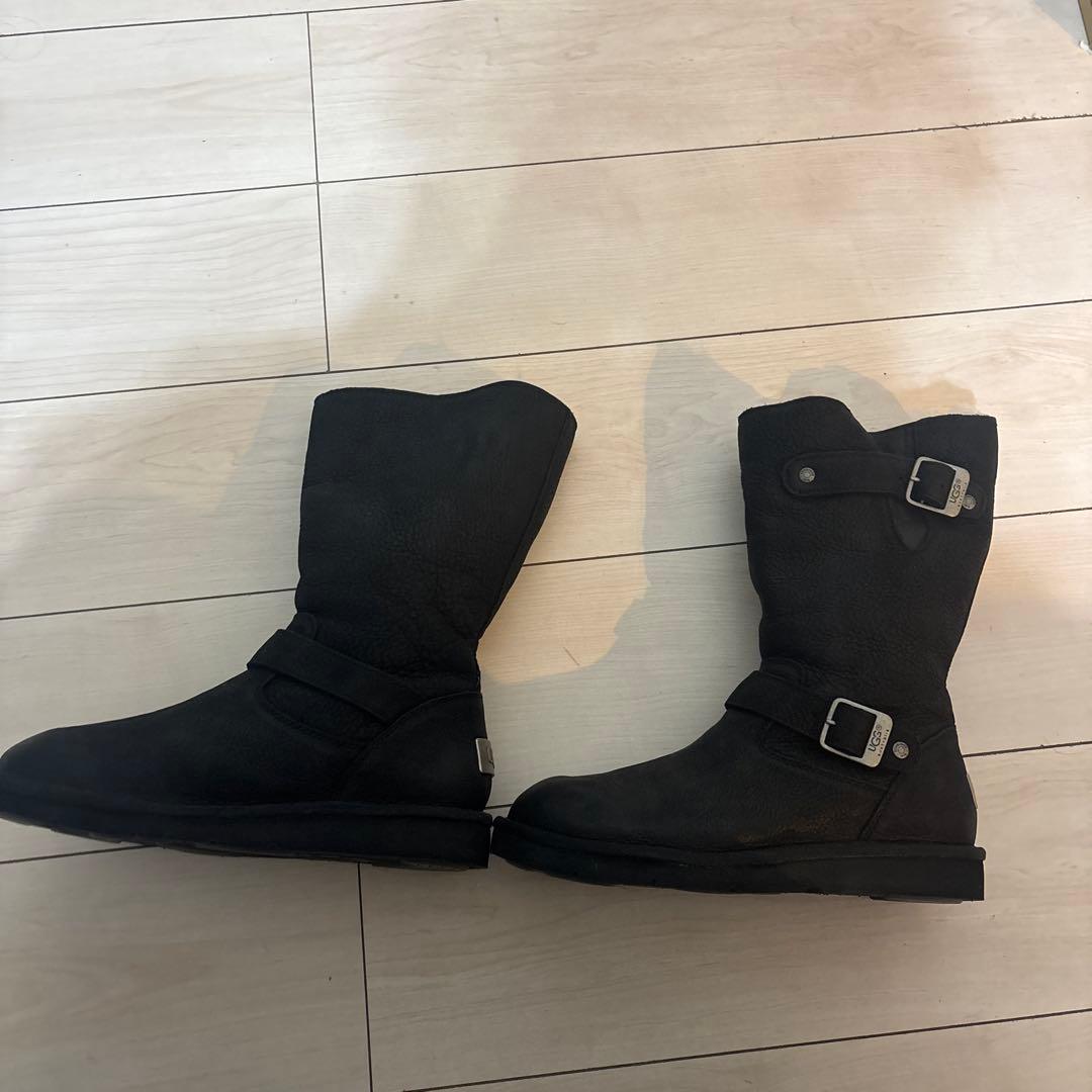 【美品】UGG アグ サッター エンジニアブーツ ムートン ブラック