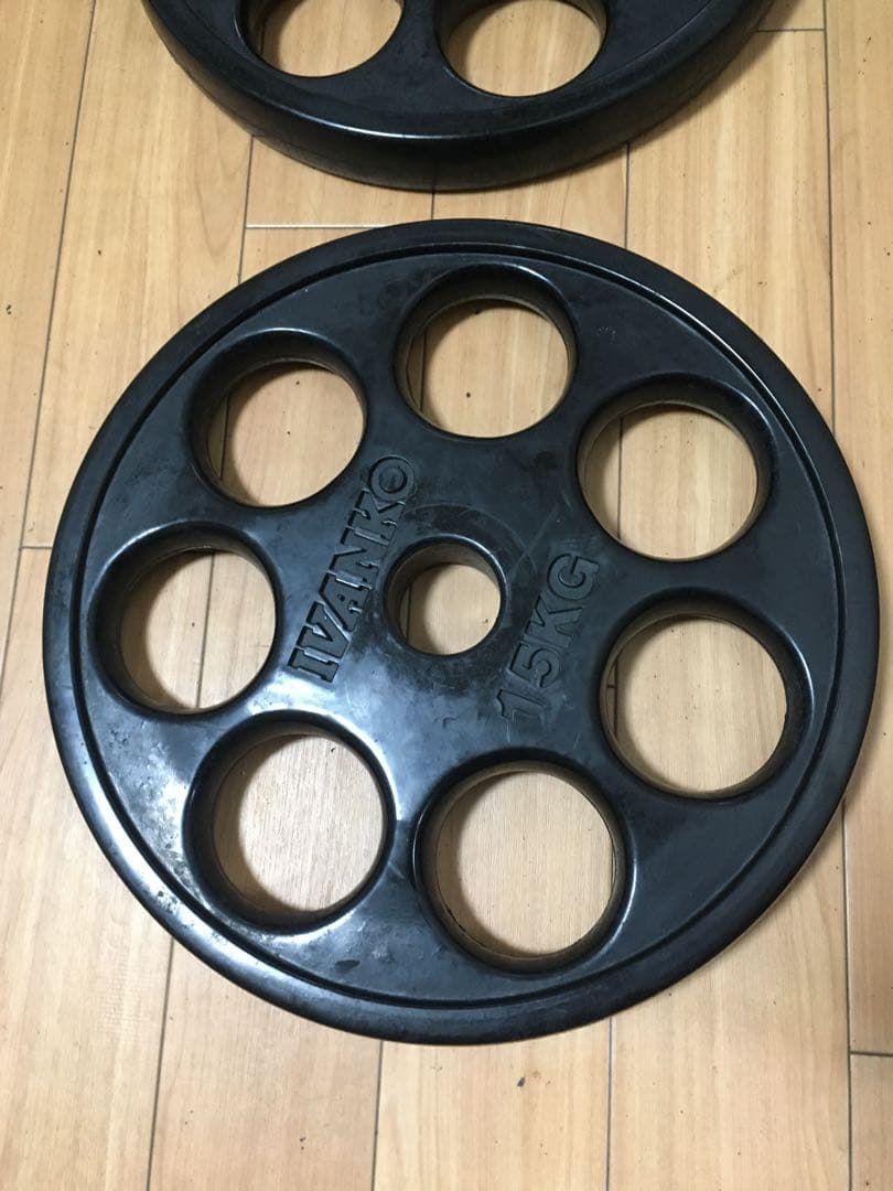 ② IVANKO イヴァンコ ラバー プレート15kg x 1枚 穴径50mm