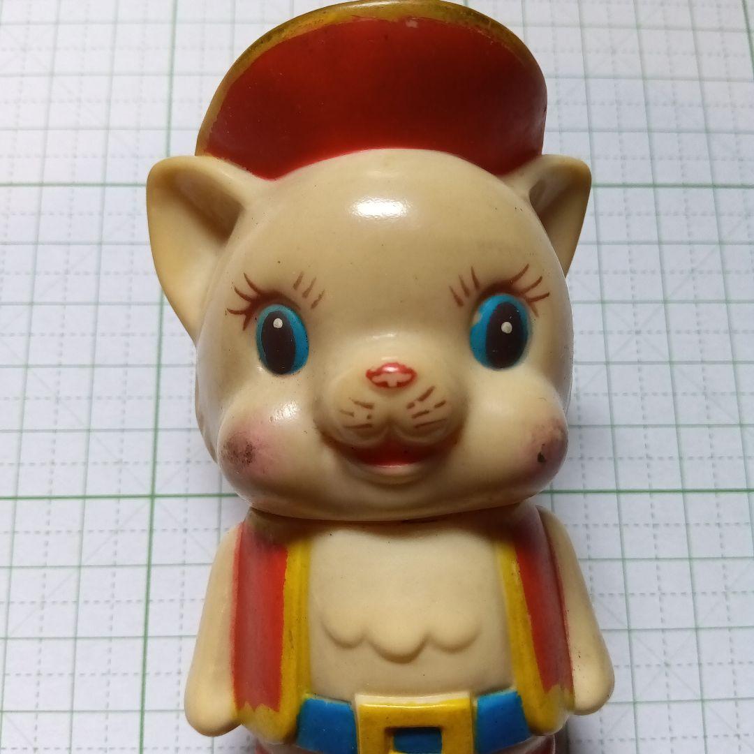 長靴をはいた猫　ソフトビニール人形　貯金箱　昭和レトロ　ソフビ