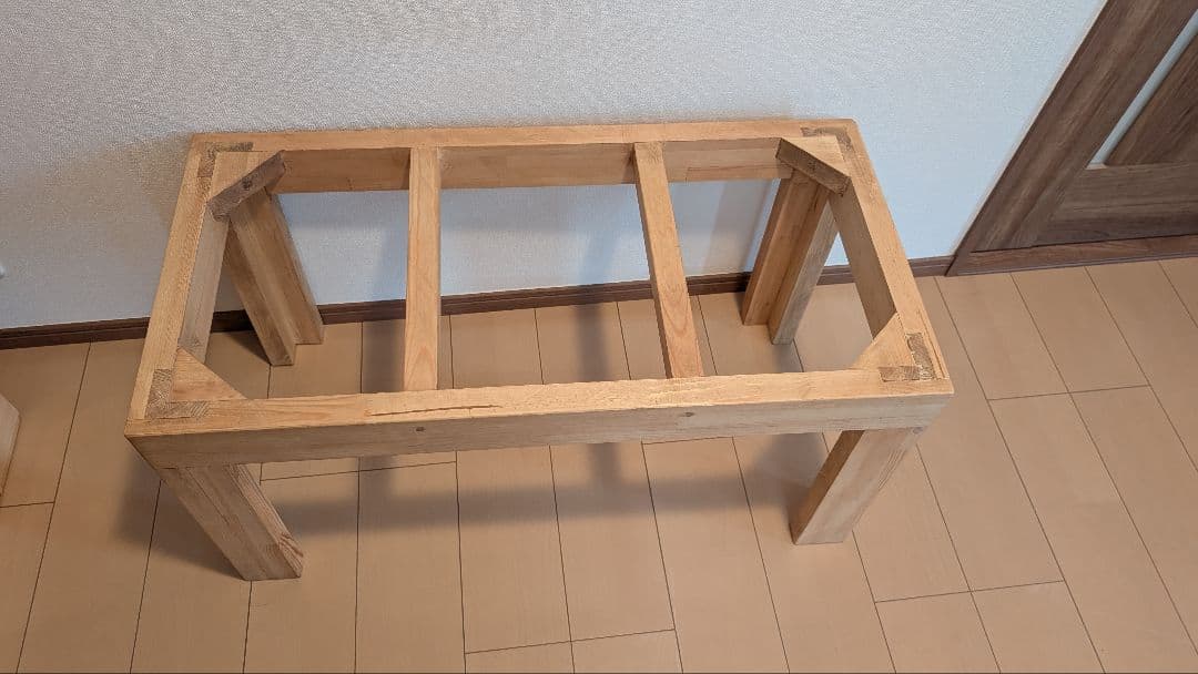 アカシア集成材15ミリ幅120縦500奥行600蜜蝋オイル仕上げ