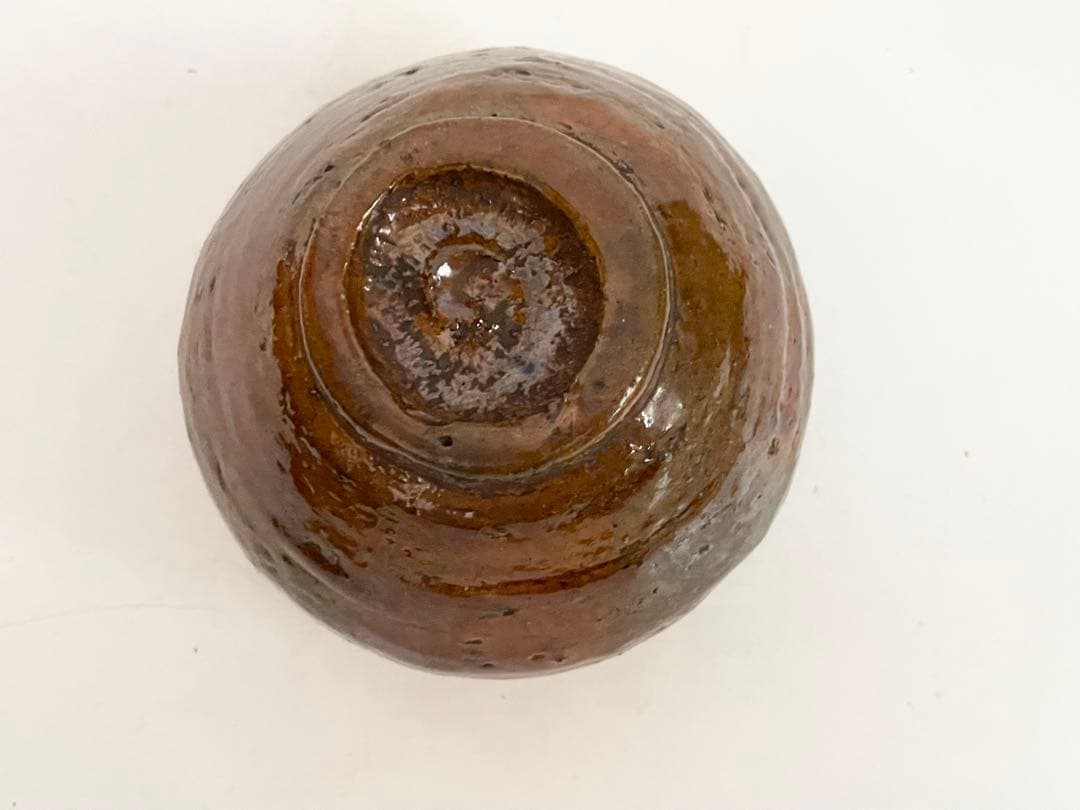 茶道具　骨董　大樋焼　飴釉　手捻り　茶碗　抹茶碗　共箱