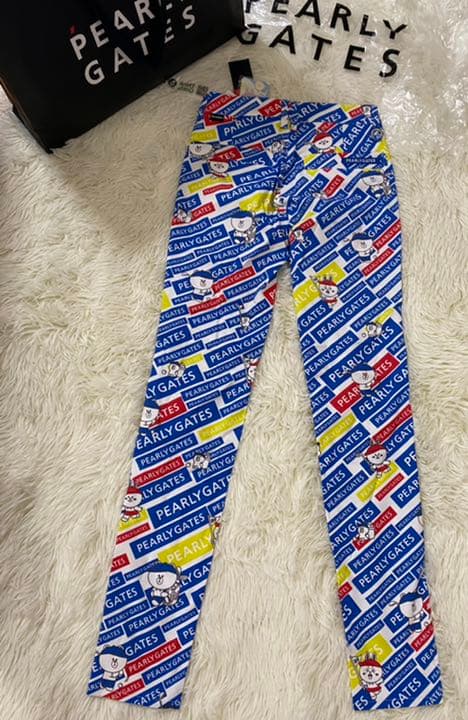 ※値下げ中パーリーゲイツLINE斜めロゴプリントドビーストレッチパンツサイズ00