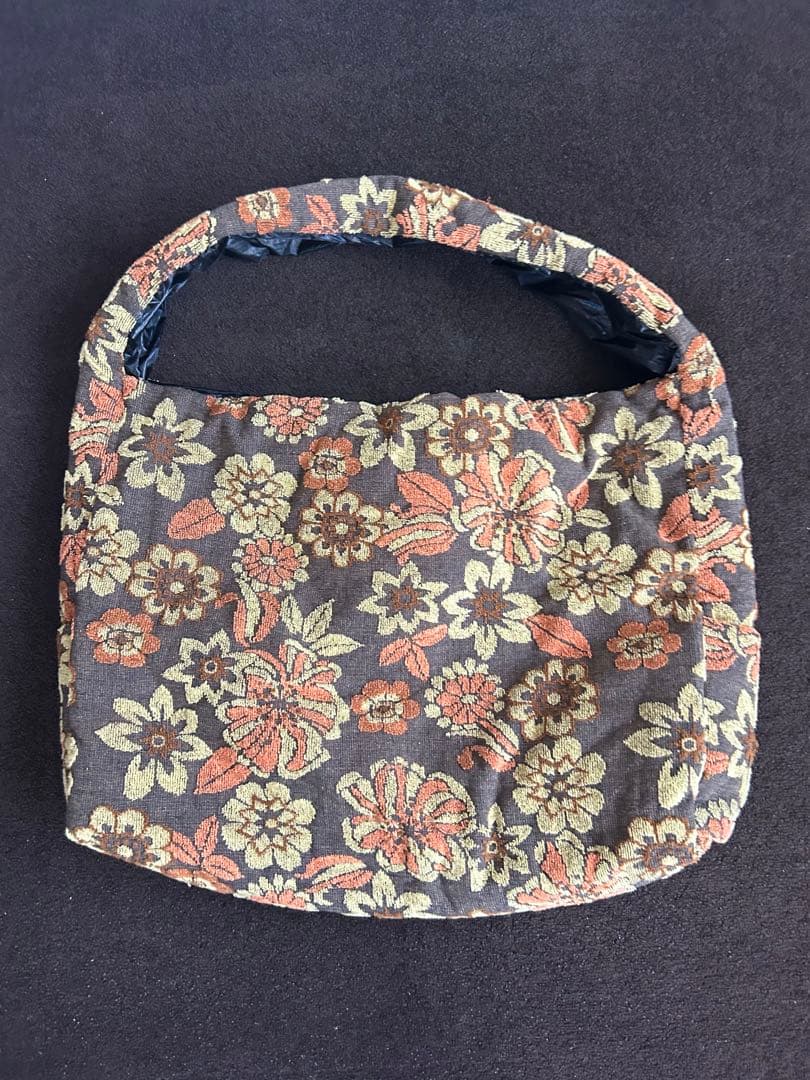 INSCRIRE アンスクリアフラワーパイルショルダーバッグ オレンジ