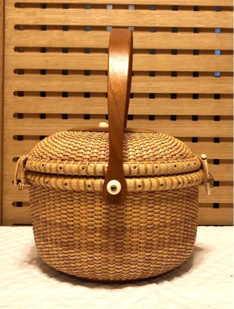⭐️ナンタケットバスケット⭐️蓋付きバスケット⭐️フリンジ付き⭐️