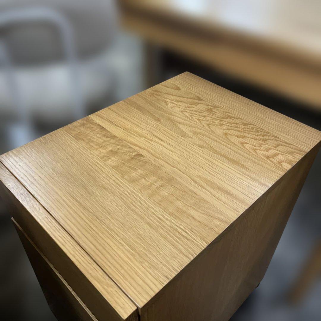 【無印良品】デスク・チェア・ワゴンの学習机セット◆オーク材