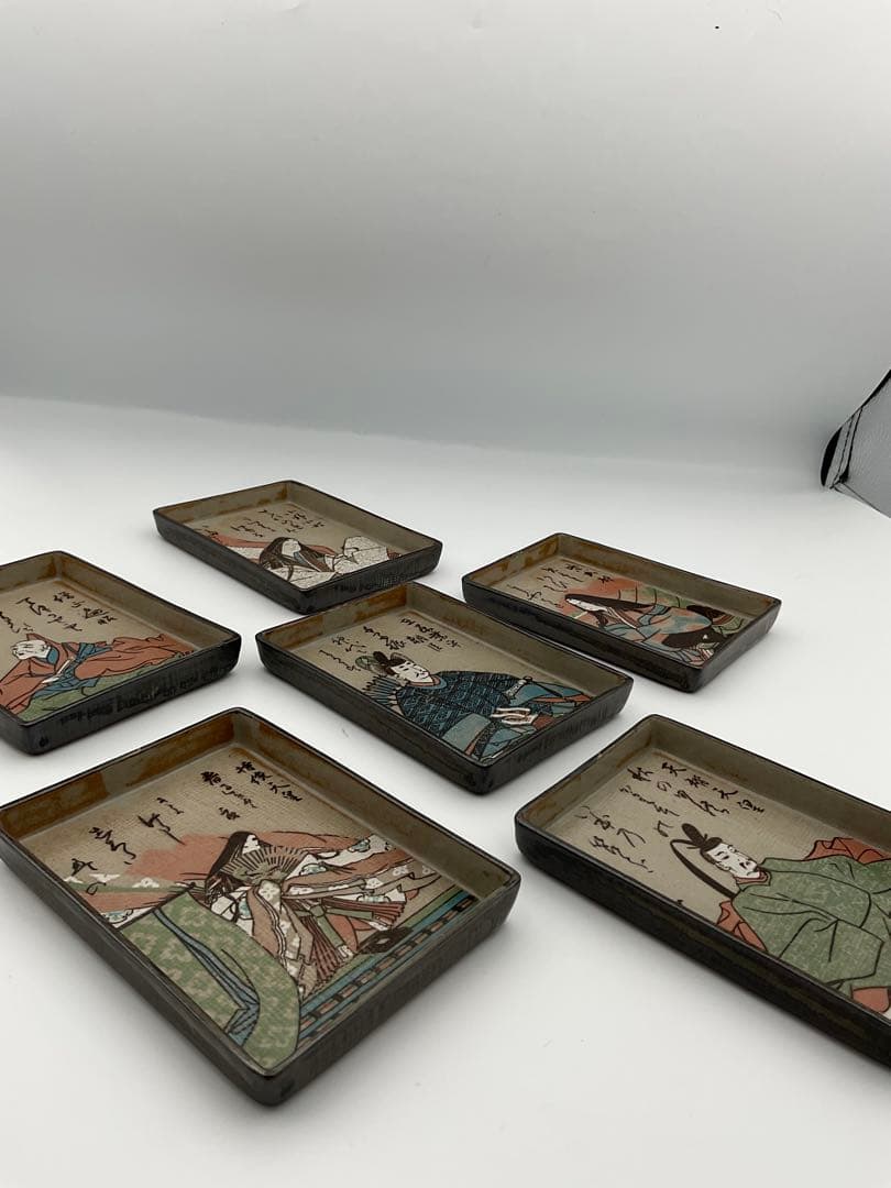 歌仙 歌留多 百人一首 角皿 銘々皿