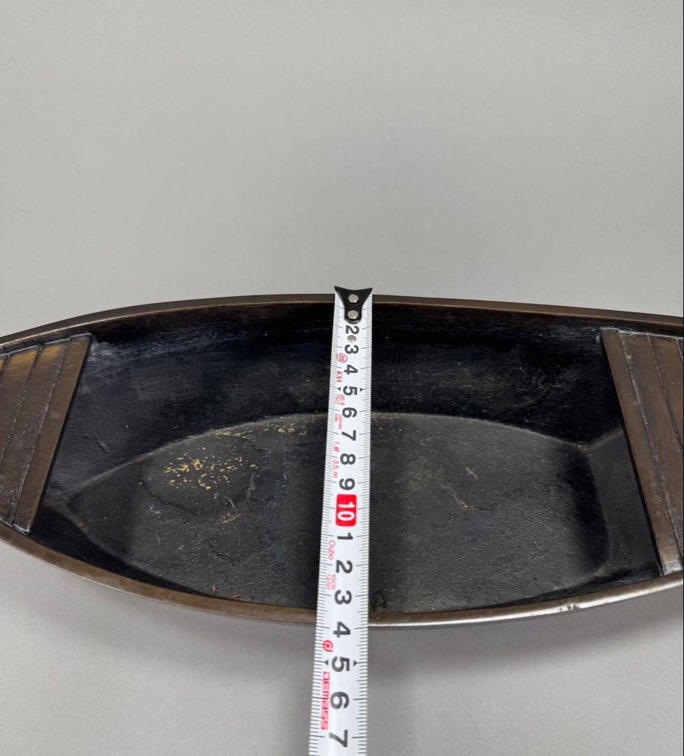 いけばな　剛章造　鋳銅　池坊　古流　舟形花器　花瓶　華道具　共箱