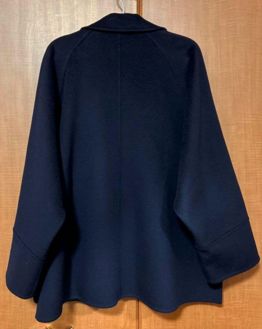 【新品未使用】IENA スーパー160ダブルフェイスショートコートネイビー36