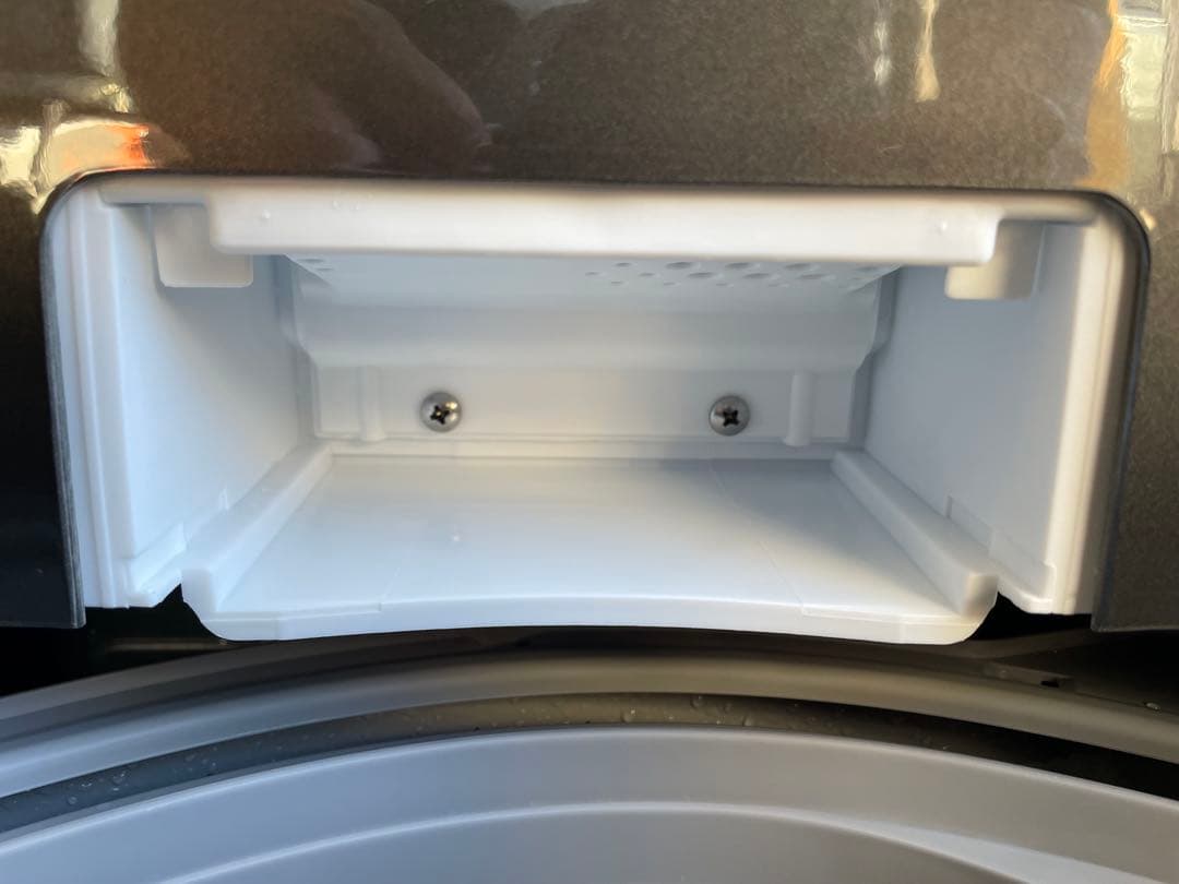 818 コンフィー ガラストップおしゃれブラック7kg洗濯機 風乾燥機能付き