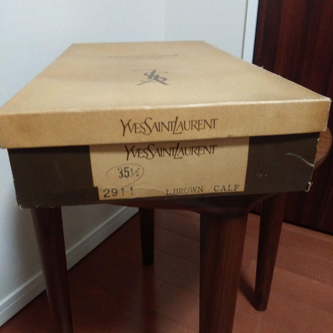 イブ.サンローラン　赤 レザー ロングブーツ 高ヒール