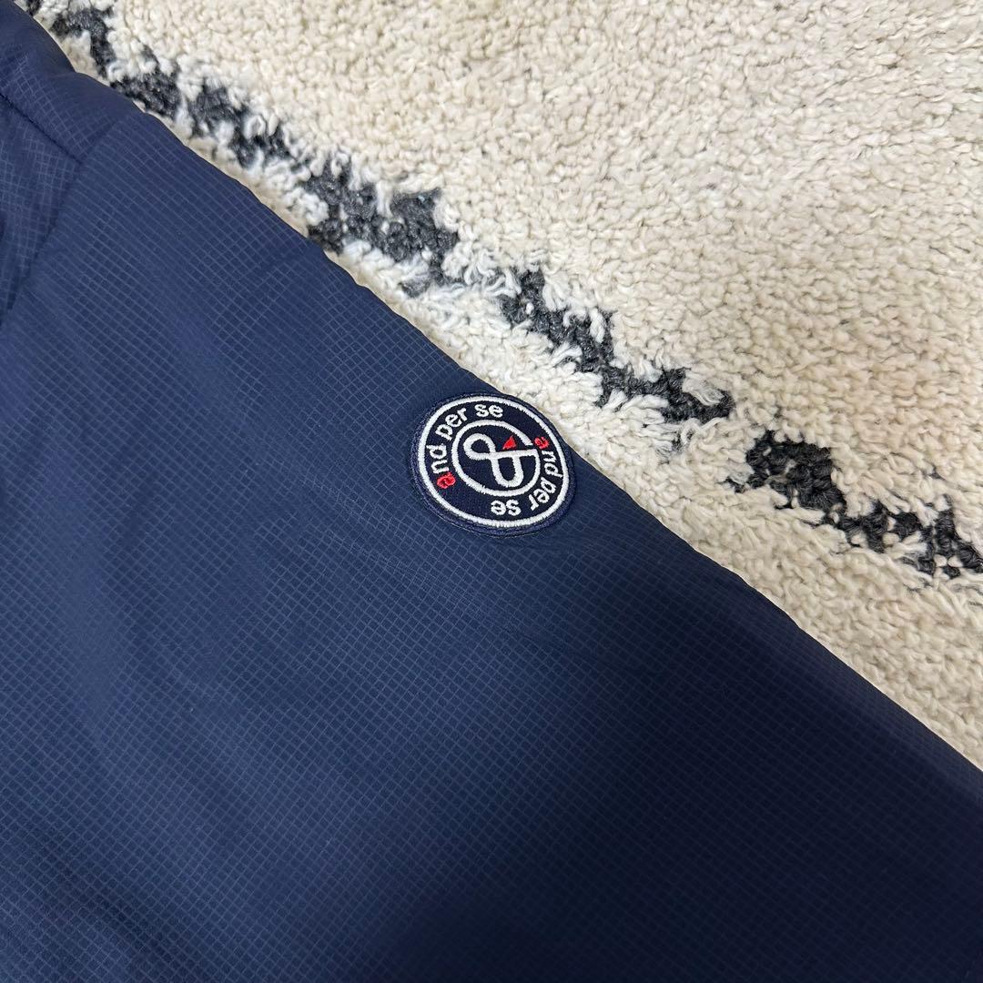 【超美品】and per se アンパスィネイビー ダウンジャケットサイズL L