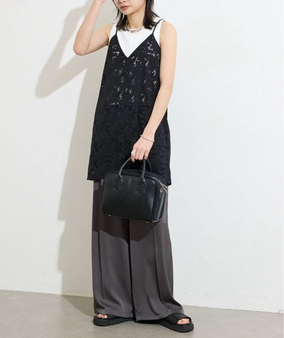 ジャーナルスタンダード TICCA ティッカ フラワーレースキャミ 黒 美品