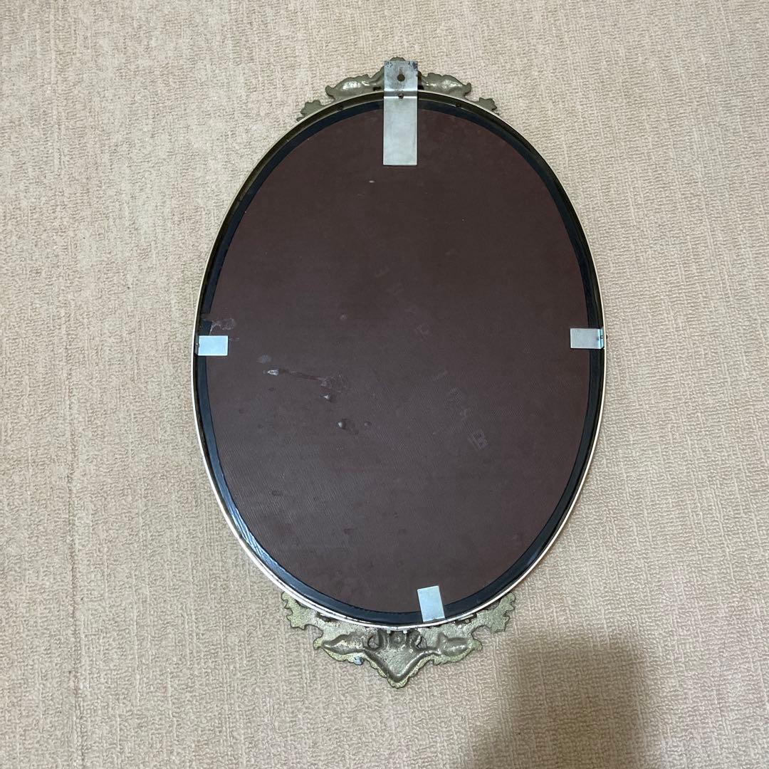 装飾的ゴールドフレーム壁掛け鏡　金色　アンティーク　ロココ調　輸入品