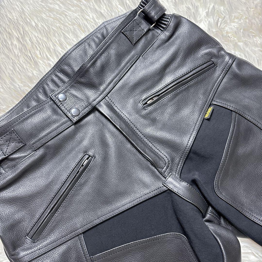 Clooney ライディングパンツ レザーパンツ オートバイ 用 36 本革 黒