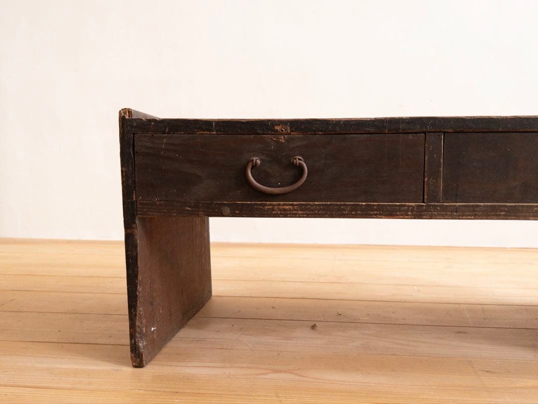 文机（カケあり）　ローデスク　無垢　古道具　古家具　アンティーク　ビンテージ