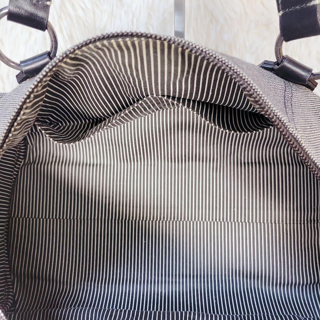 希少✨バーバリー ボストン ハンドバッグ　キャンバス レザー　ロゴプレート