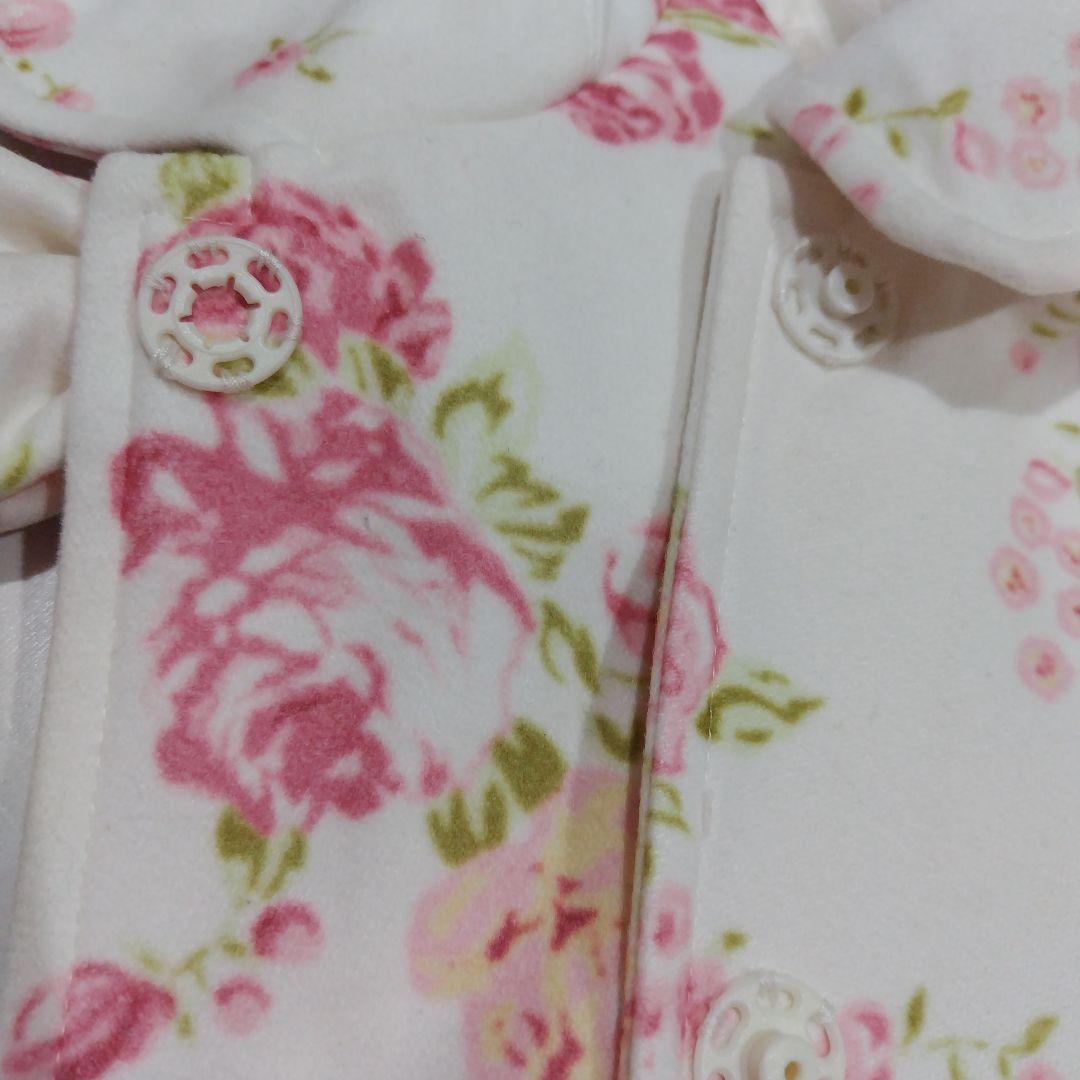 新品タグ付き　LIZLISA　リズリサ 花柄ホワイト ケープ リボン ポンチョ