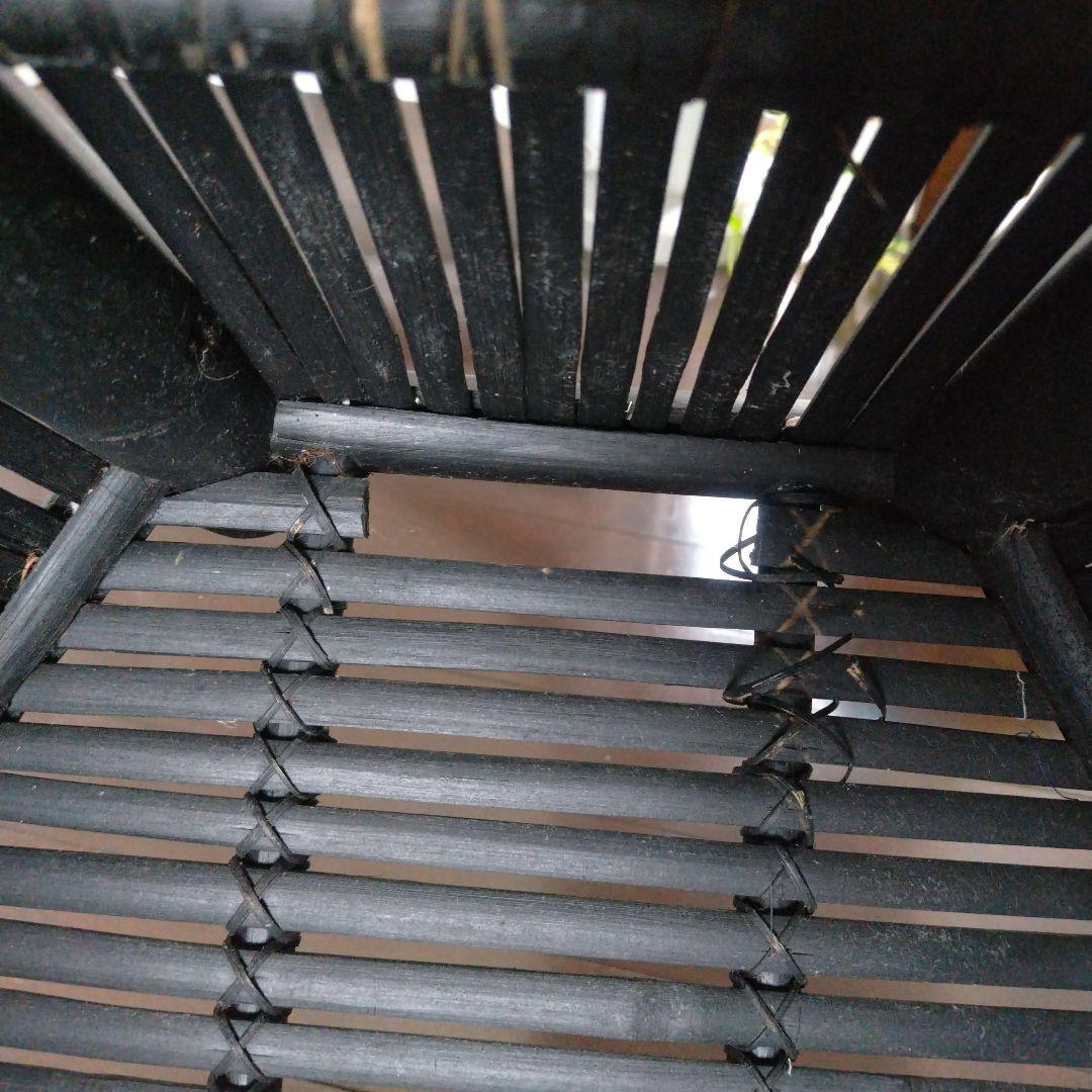 ヴィンテージ 特大バンブー 鉢カバー 六角形 ブラック