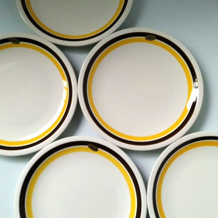 昭和レトロ MIKASA オールド ミカサ 大皿 プレート皿 イエロー 24cm