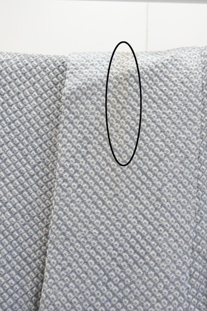 訪問着 総絞り 刺繍 ブルーグレー 花文 身丈155cm 裄丈66cm 正絹