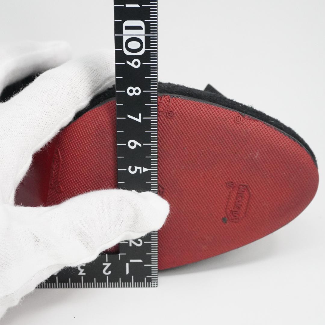 ルブタン 23cm 黒スエードリボン付きブーティ バレンタインデー最適