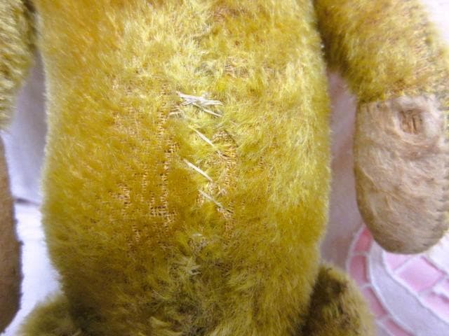 丁寧な造りの秀逸ベアさん■　アンティークベア　テディベア　■お供のパニエ