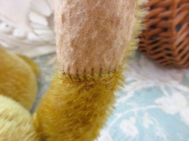 丁寧な造りの秀逸ベアさん■　アンティークベア　テディベア　■お供のパニエ