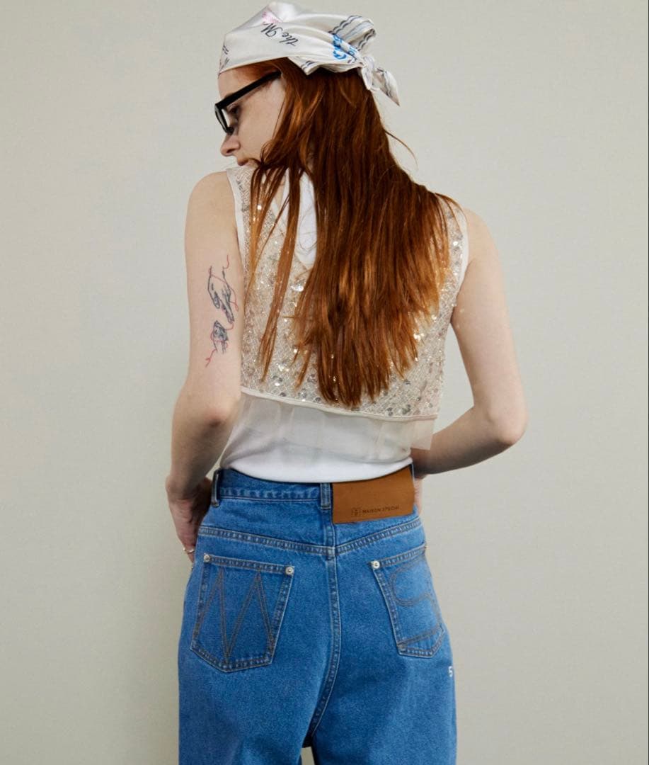 【未使用品】MaisonSpecial ビーズビスチェ キャミソール トップス