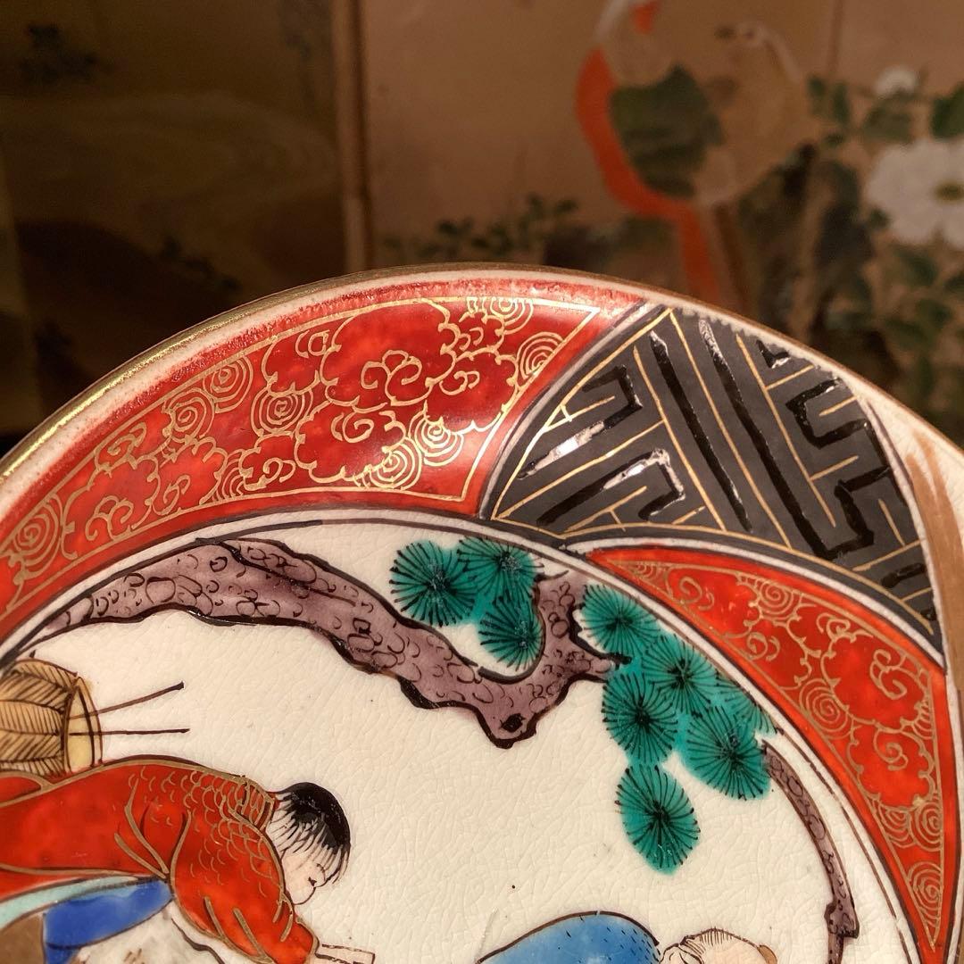 A1００６　時代物九谷焼　九谷庄三　彩色金襴手　5客