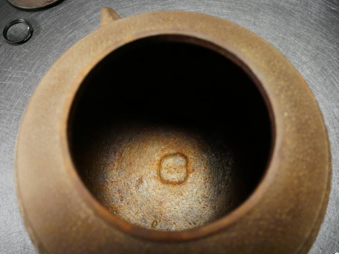 限定値下　収集品　古い茶釜　鉄製　伝統工芸　蔵出し　4405